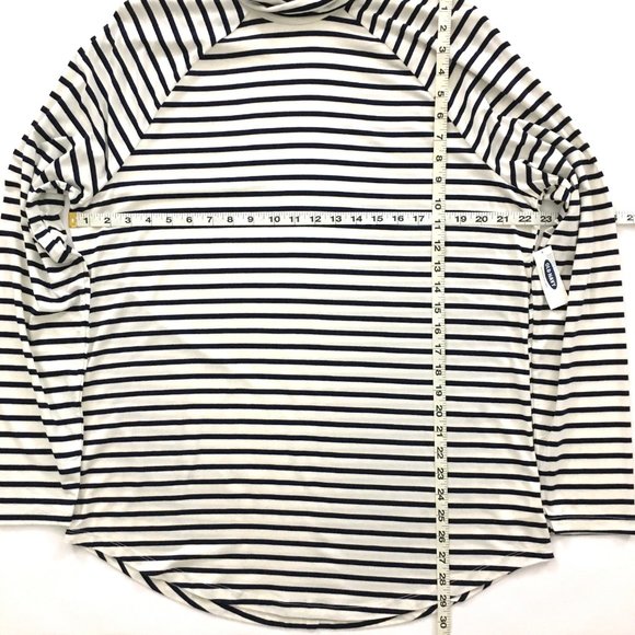 NEW! OLD NAVY Ivory Navy Stripe Raglan Lightweight Jersey Turtleneck - XXL Tall - Picture 4 of 5